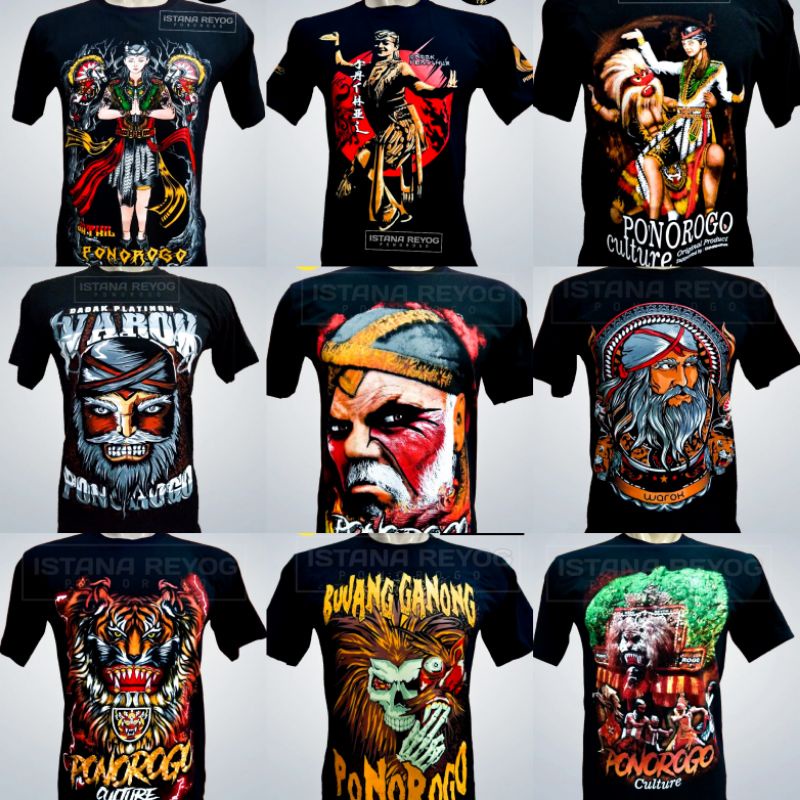 kaos reog/grosir kaos/kaos budaya reyog reog ponorogo /ganong/warok/barong/reyog/jaranan/jatil