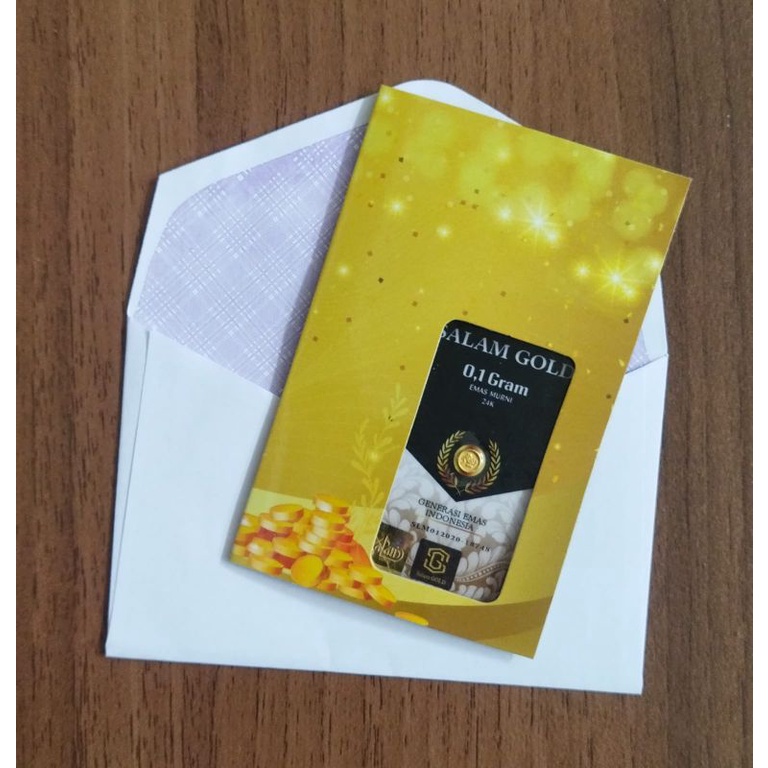 Kartu Ucapan Minigold, Eoa gold, emas mini, salam gold + gratis Amplop putih-Polos-Tanpa ucapan