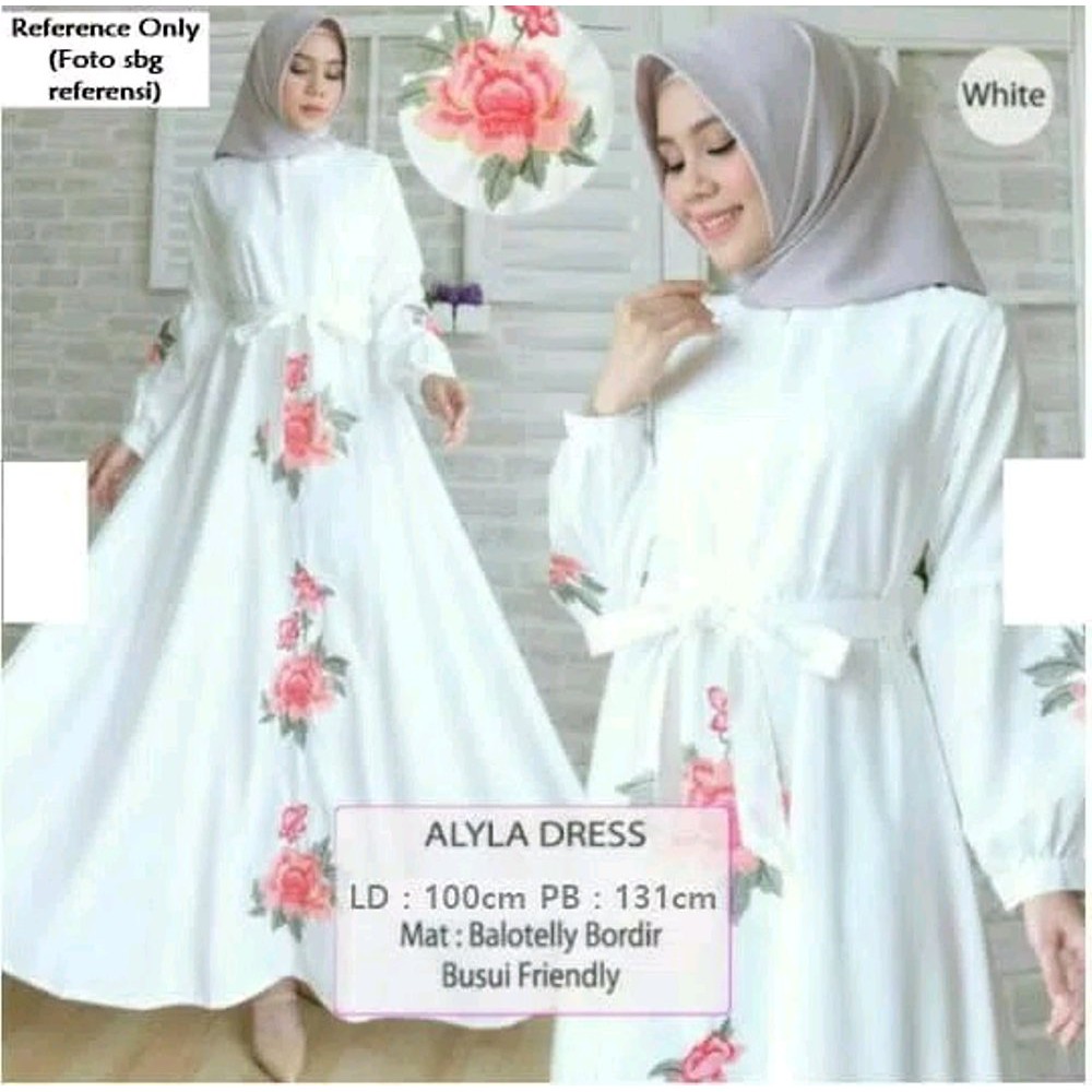 Dijual GAMIS BORDIR BUNGA PUTIH BALOTELLI Murah