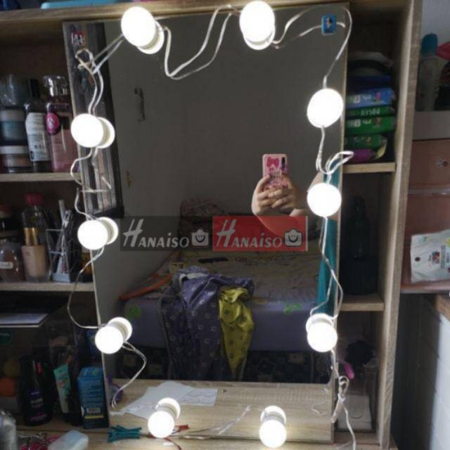 Termurah MEDAN [Garansi] Hanaiso Felicity 10 LED 5 Warna Lampu Cermin Rias Makeup Vanity Mirror LED Light Lampu Kaca