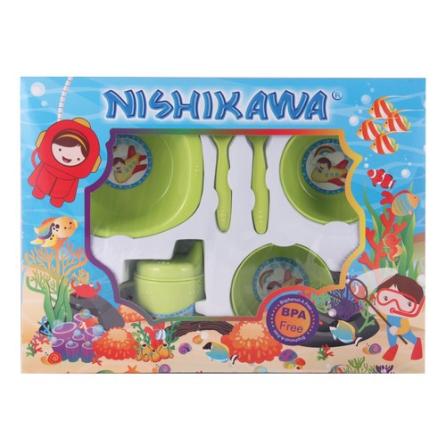 Nishikawa Tempat Makan Bayi - Feeding Set Anak Sedang - Gift Set Ns 8110