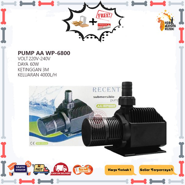 Aquarium Kolam Ikan Pompa Celup RECENT AA WP 6800