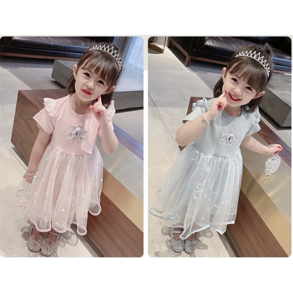 babyfit dress tutu anak perempuan frozen ICE baju gaun impport ds-804