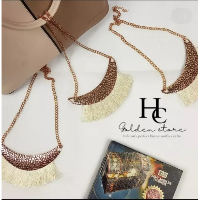 kalung wanita//aksesoris wanita//kalung wanita// kalung rumbai//kalung kekinian