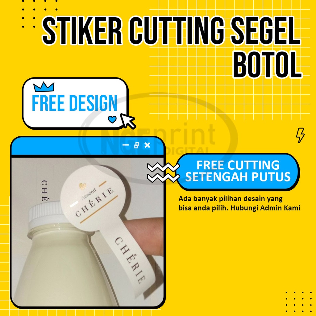 

STIKER SEGEL BOTOL / STIKER SEGEL TOPLES / STIKER BULAT MEMANJANG / STIKER SEGEL MURAH BERKUALITAS