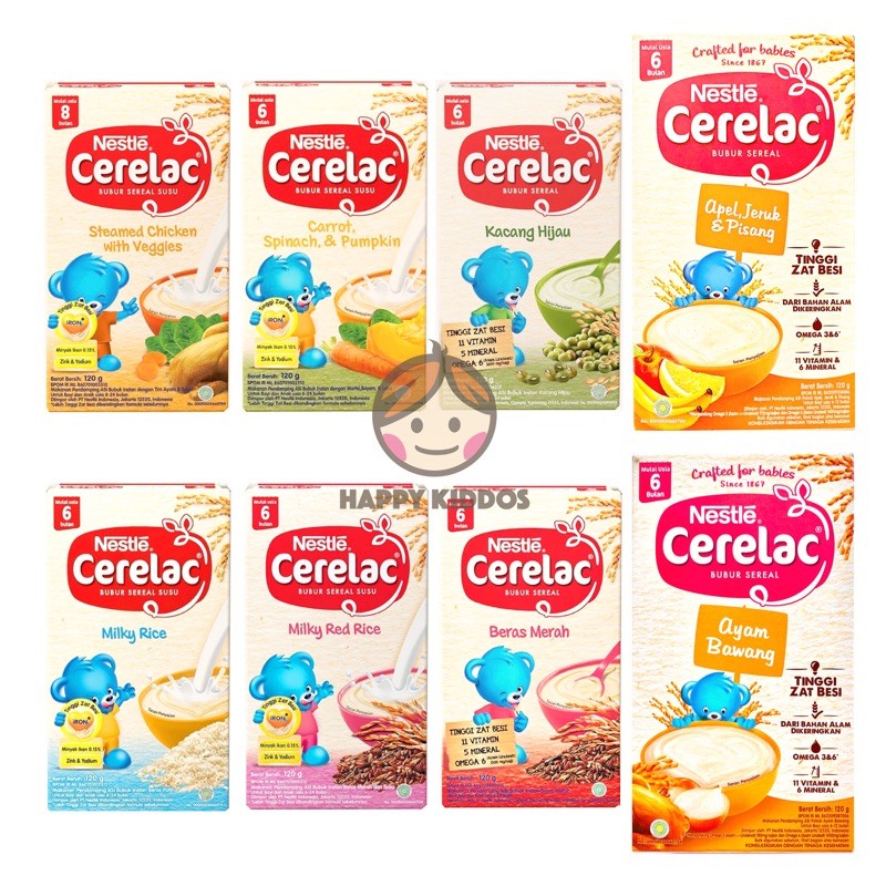 [ KEMASAN BARU ] Cerelac Bubur Bayi Instant Sereal Susu 6+ 120 gr MPASI BAYI