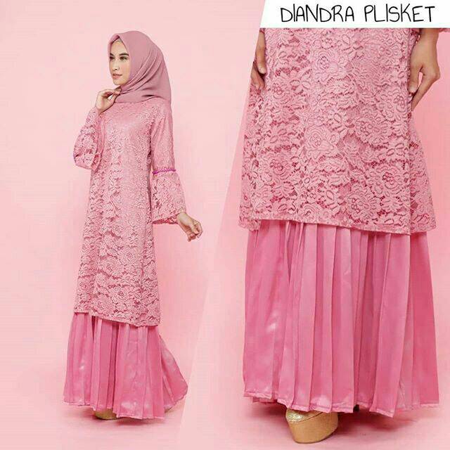 Gaun Diandra Plisket