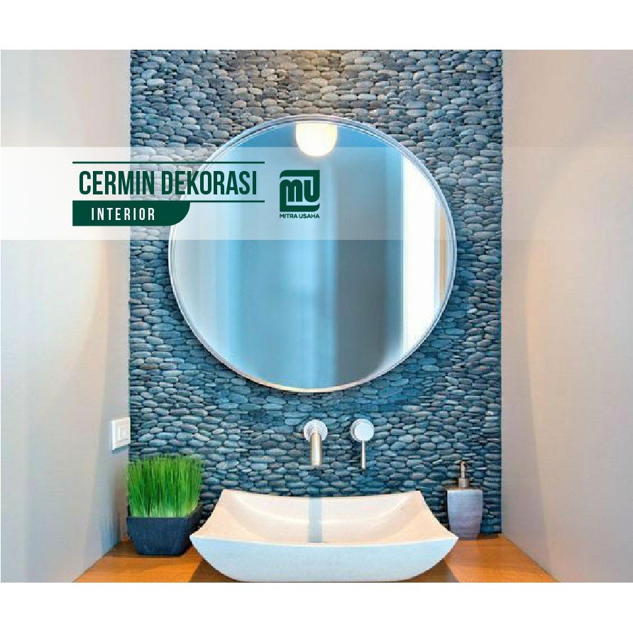 Cermin Bulat Diameter 60cm - Pigura Bulat Besi - Pigura MInimalis Dekorasi dinding - Round mirror