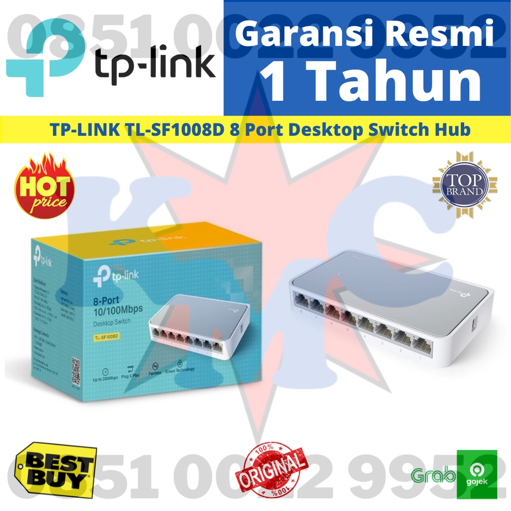 TP-LINK TL-SF1008D TPLink 8 Port 10/100Mbps Desktop Switch Hub