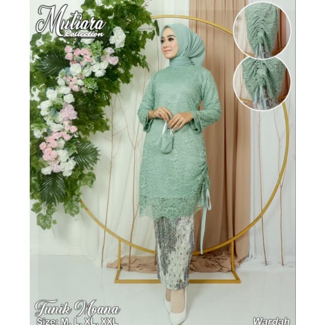 Setelan kebaya tunik mouna//kebaya brokat wisuda//kebaya modern//kebya muslim