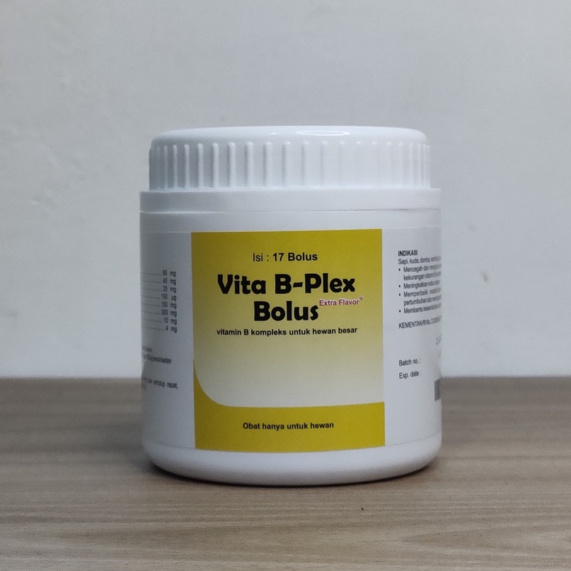 VITA B PLEX BOLUS 1 POT - Vita B-Plex Bolus, Vita BPlex Bolus MEDION Tingkatkan Nafsu Makan Pertumbuhan Ternak Sapi Kambing Domba