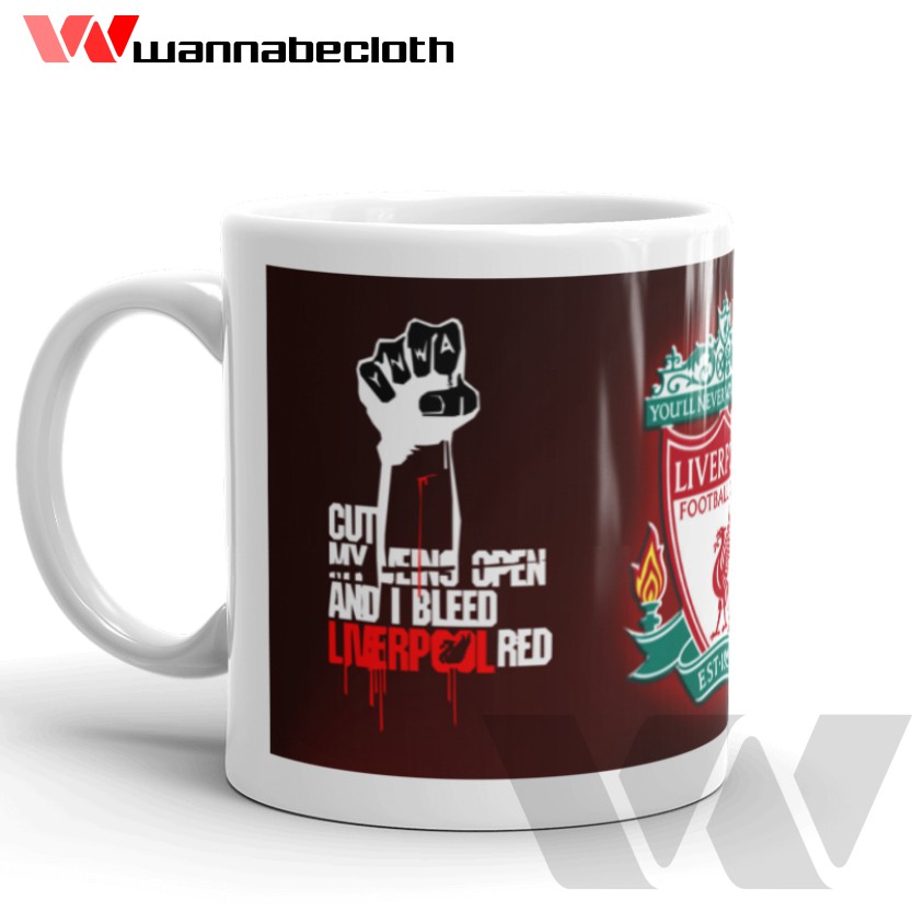 Mug Liverpool Gelas Liverpool Mug Bola Gelas Bola Mug Custom Mug Unik Cetak Mug Liverpool Merah