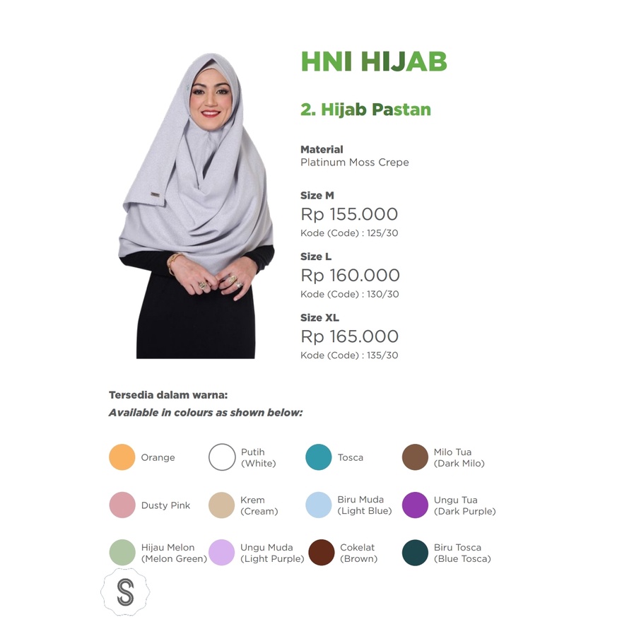 Hijab Pastan Platinum Moss Crepe