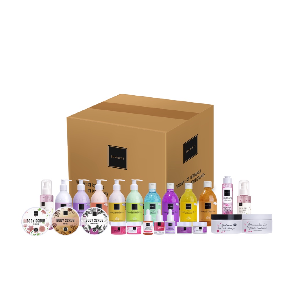 Paket Lengkap Skincare Scarlett Whitening PAKET RESELLER 1 LUSIN (12 botol)