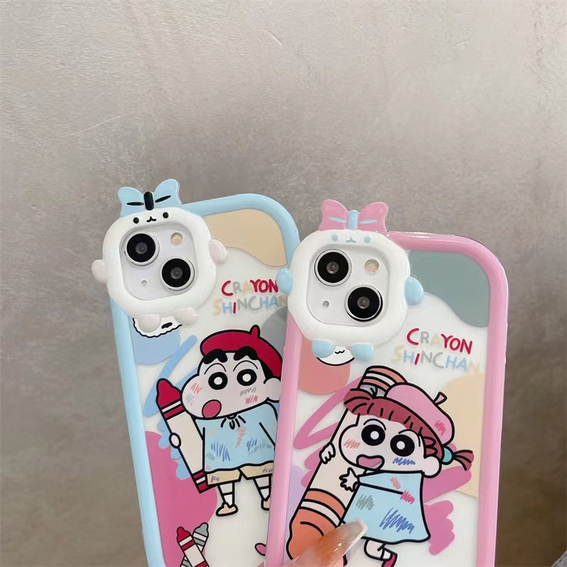 Ins Case Motif Crayon Shin-Chan Untuk iPhone 14 14pro 14Plus 14prm 13 13pro 13pro 13prm 11 6splus 7Plus 8Plus Xr XS 13 12pro Max