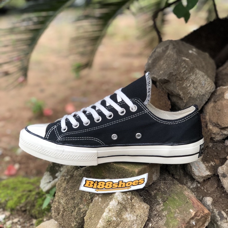 Sepatu wanita pria converse 70S Low black white