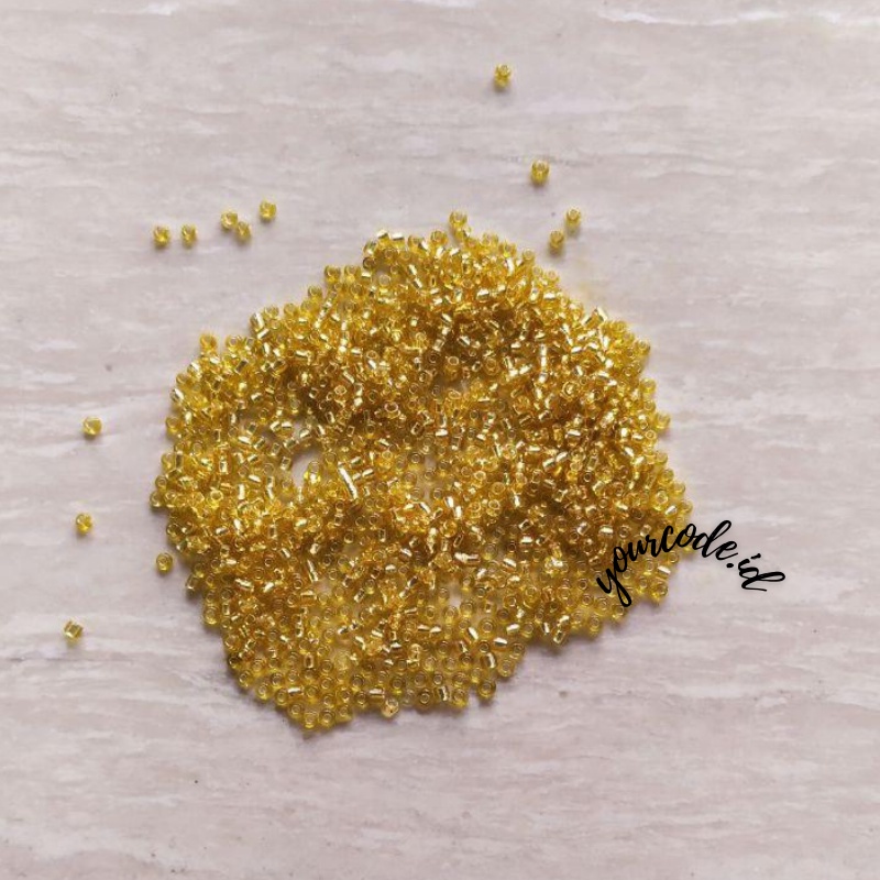 MANIK MANIK BEADS PASIR CINCIN KALUNG WARNA EMAS 100 GRAM