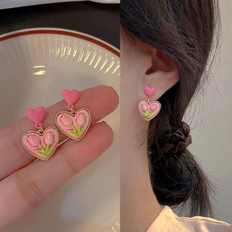 Anting Stud Hias Kristal Mutiara Gaya Hip Hop Korea Untuk Wanita