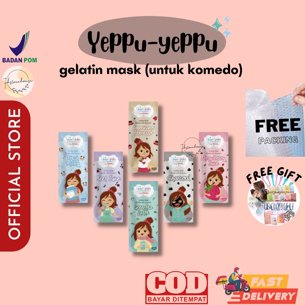 [BUY 1 GET 1 GIFT] READY BPOM YEPPU YEPPU GELATIN MASK BLACKHEADS REMOVER BY KIYOWO Masker Komedo Yeppu yeppu