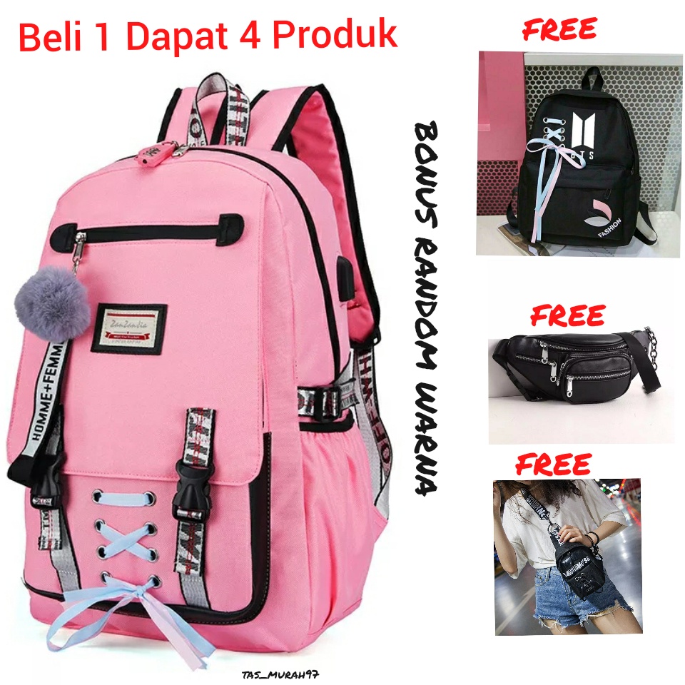 Tas Anak Sekolah Ransel Backpack Cowok Cewek Simple TK SD dan SMP Laki Laki Garsel Tas Punggung