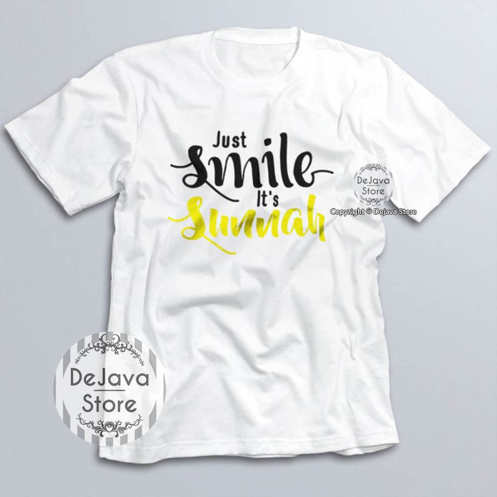 Kaos Dakwah Islami SMILE IS SUNNAH - Tshirt Baju Distro Muslim Santri Eksklusif | 014-5