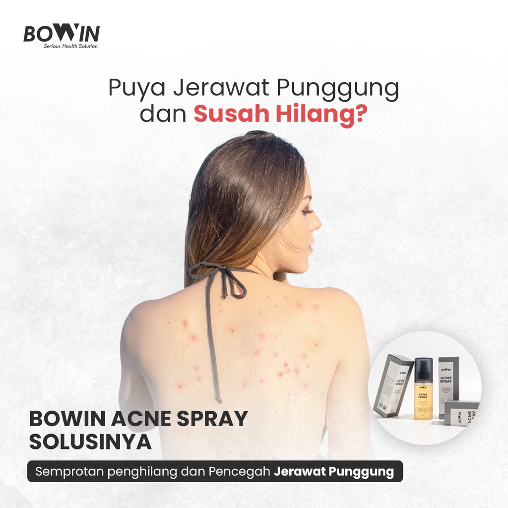 Bowin Back &amp; Chest Acne Spray - Maskne (Centella Asiatica&amp;Allantoin) [Jerawat Wajah, Jerawa Punggung, Jerawat Tubuh, Jerawat Dada}