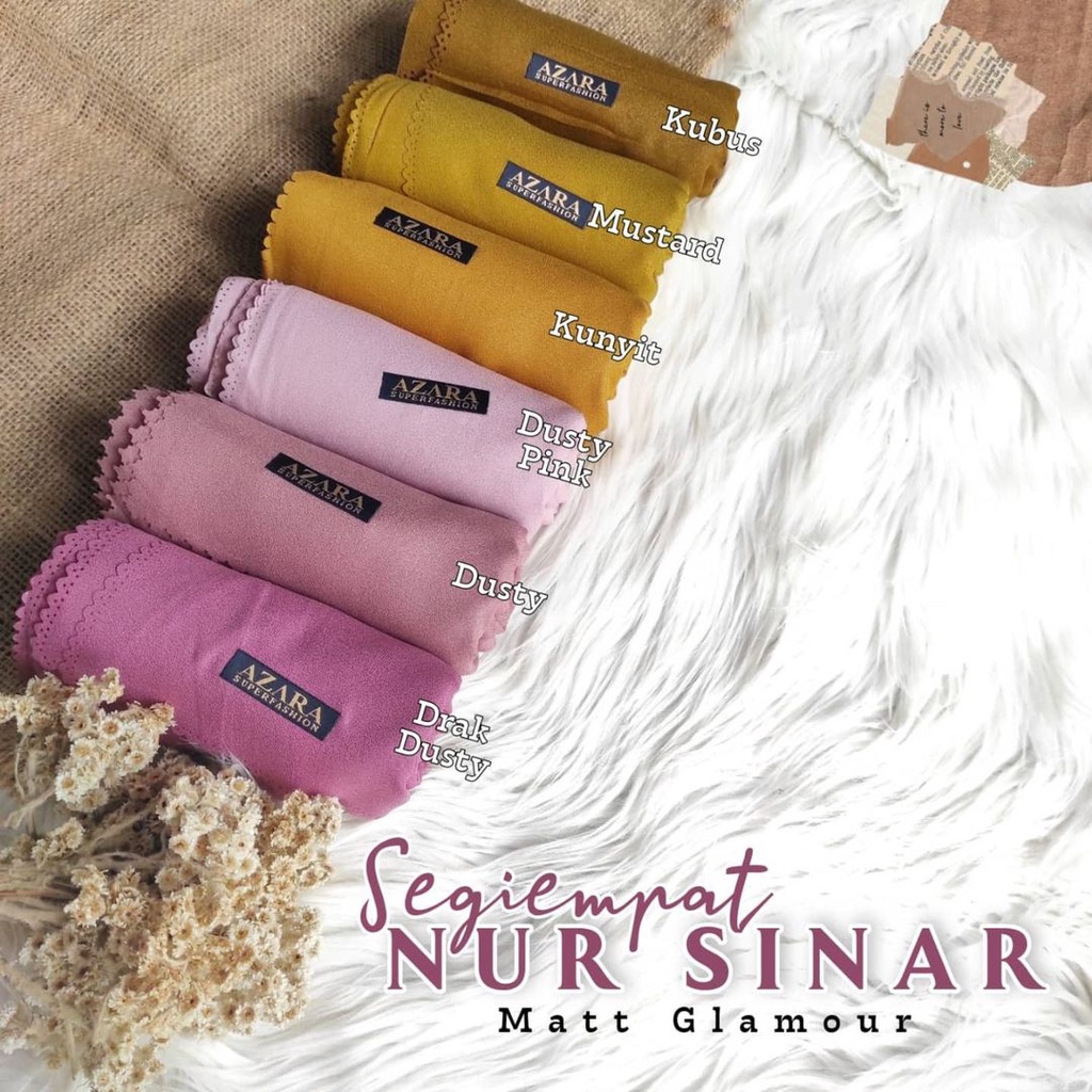 Hijab Segi Empat Azara nur sinar glamour Laser Cut kerudung hijab segiempat glowing 110 x 110-1