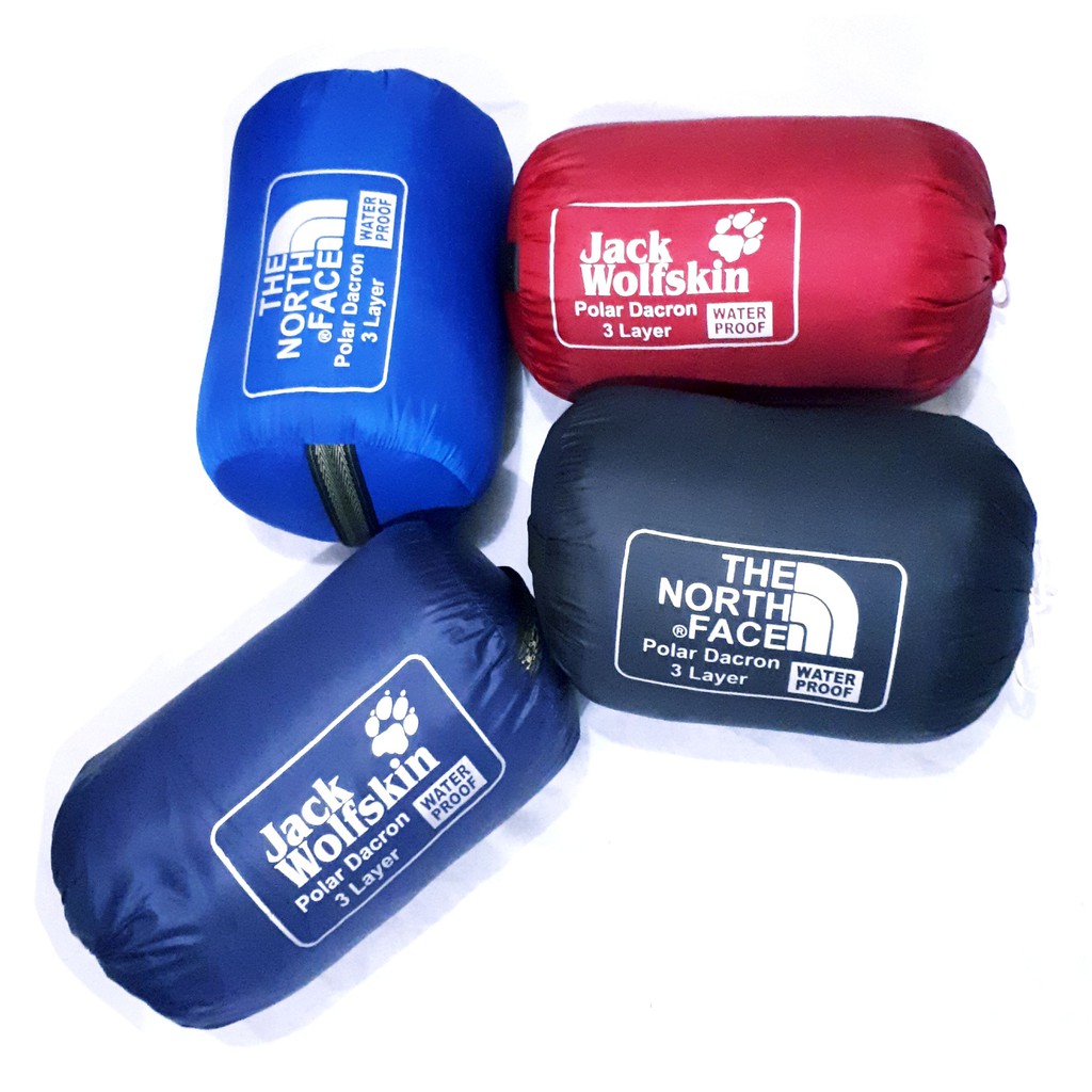 【Warna Dipilih】 Sleeping Bag &amp; Bantal Angin` Polar Bulu` Dacron 4 Oz WATERPROOF` Kantong Tidur