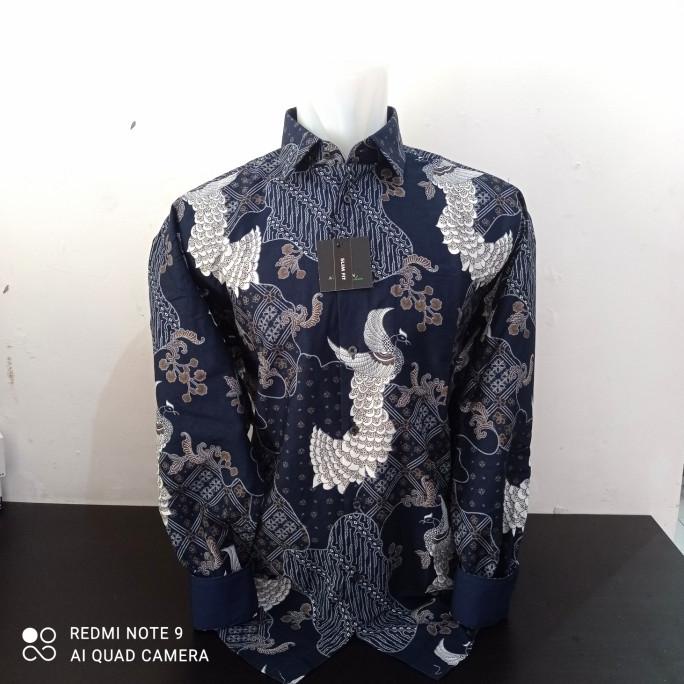 Alisan Batik Printing Panjang Slimfit Navy/Hitam