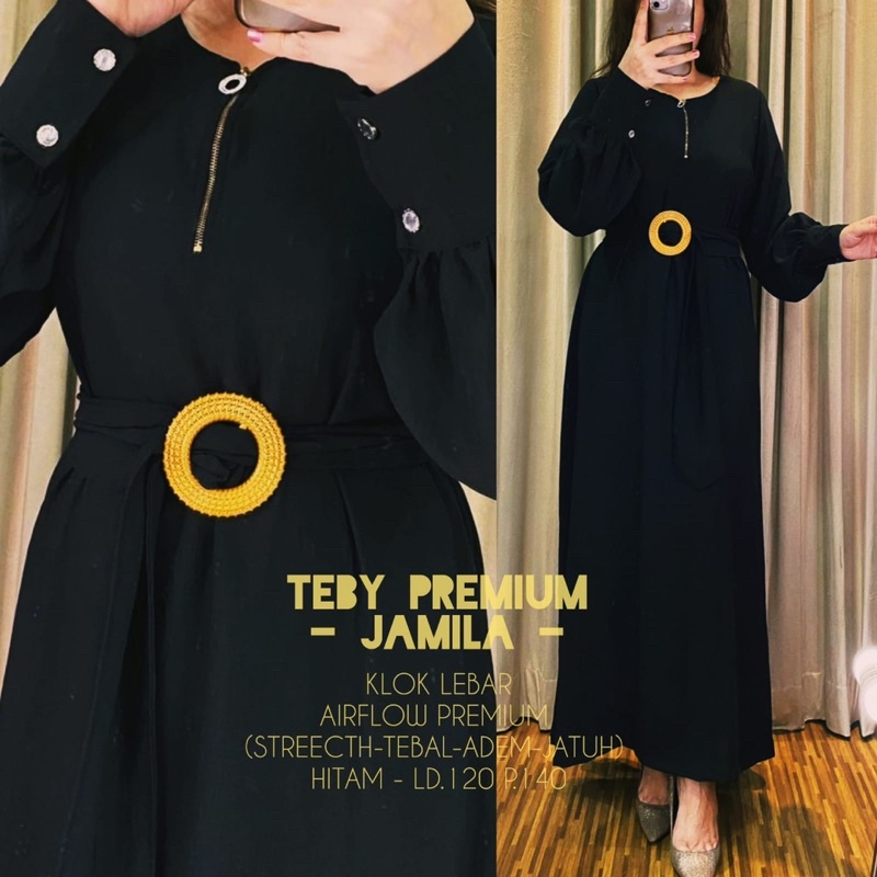 Daster Arab TEBY JAMILA Maxi Dress Gamis Crinkel Premium