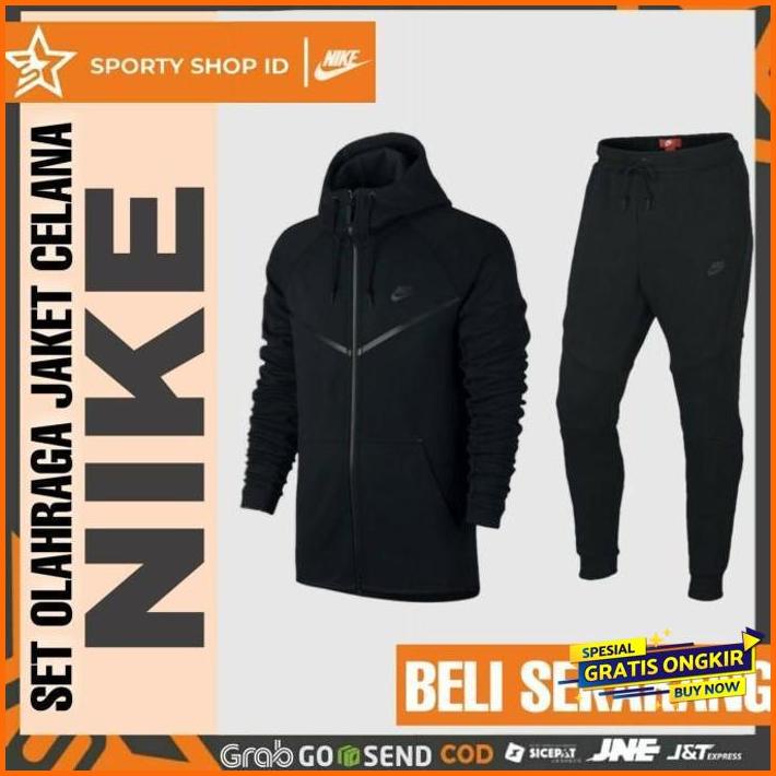 setelan celana jaket training olahraga pria running jogging lari nike