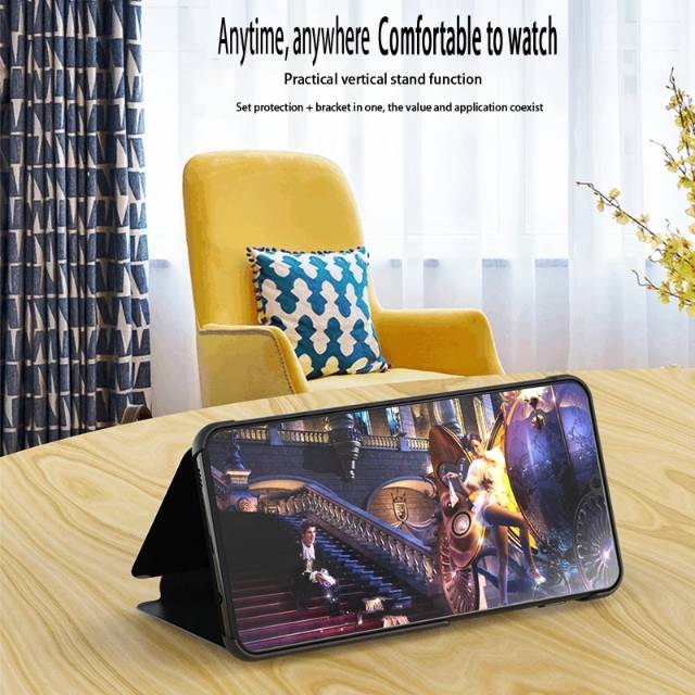 FLIP CASE MIRROR 360 REALME 5 PRO STANDING CASE-HARDCASE FLIP COVER REALME 5PRO LIPAT CERMIN PREMIUM