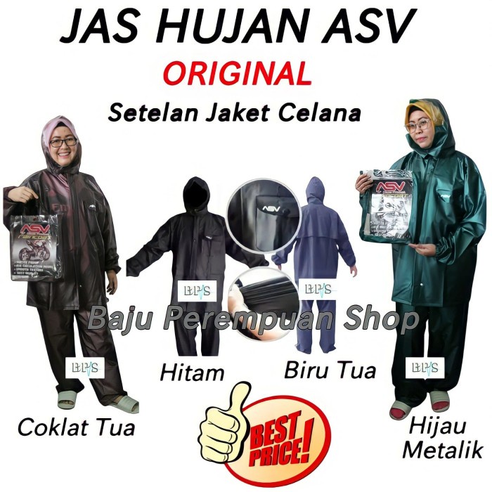 stelan jas hujan karet ASV ORIGINAL/jas hujan baju celana/mantel hujan - NAVY, L(M0V2) Jas Hujan Dew