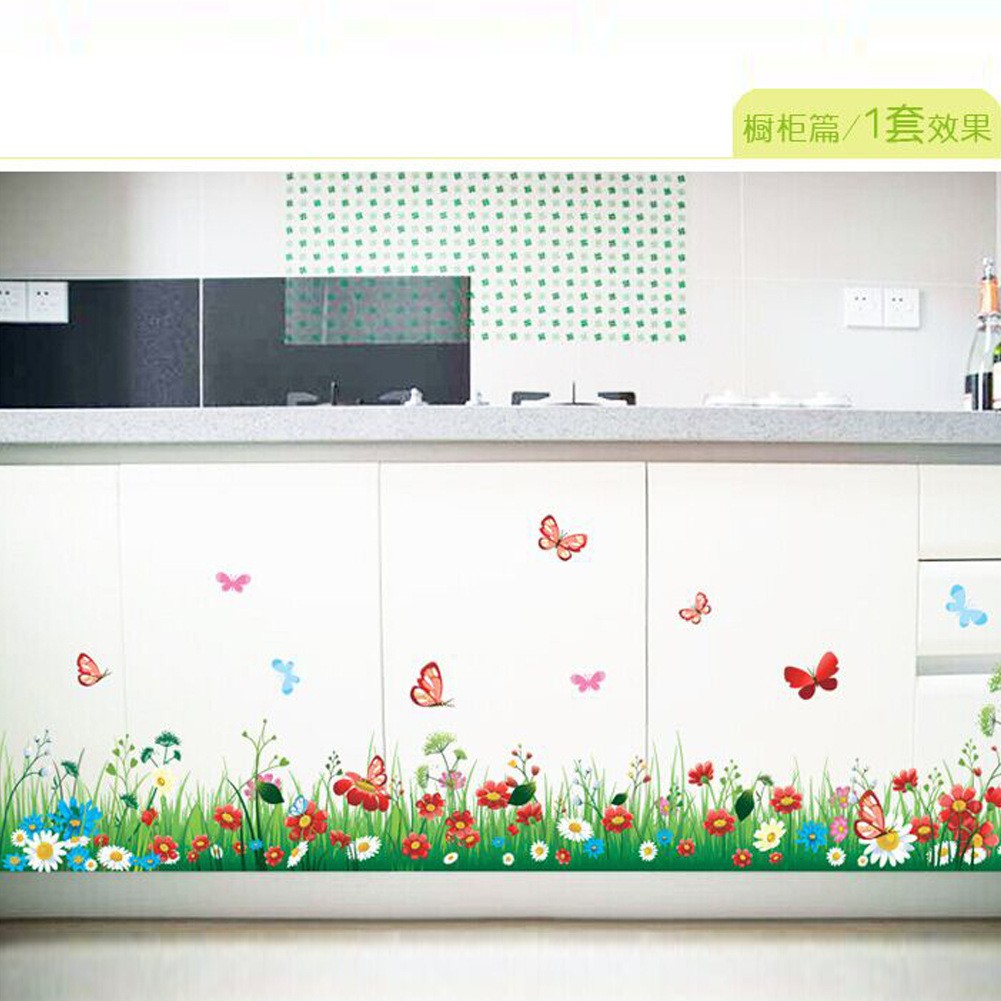 RELIZA WALLSTICKER RUMPUT BUNGA FLOWER GREEN GRASS AY7186 STIKER DINDING WALL STICKER