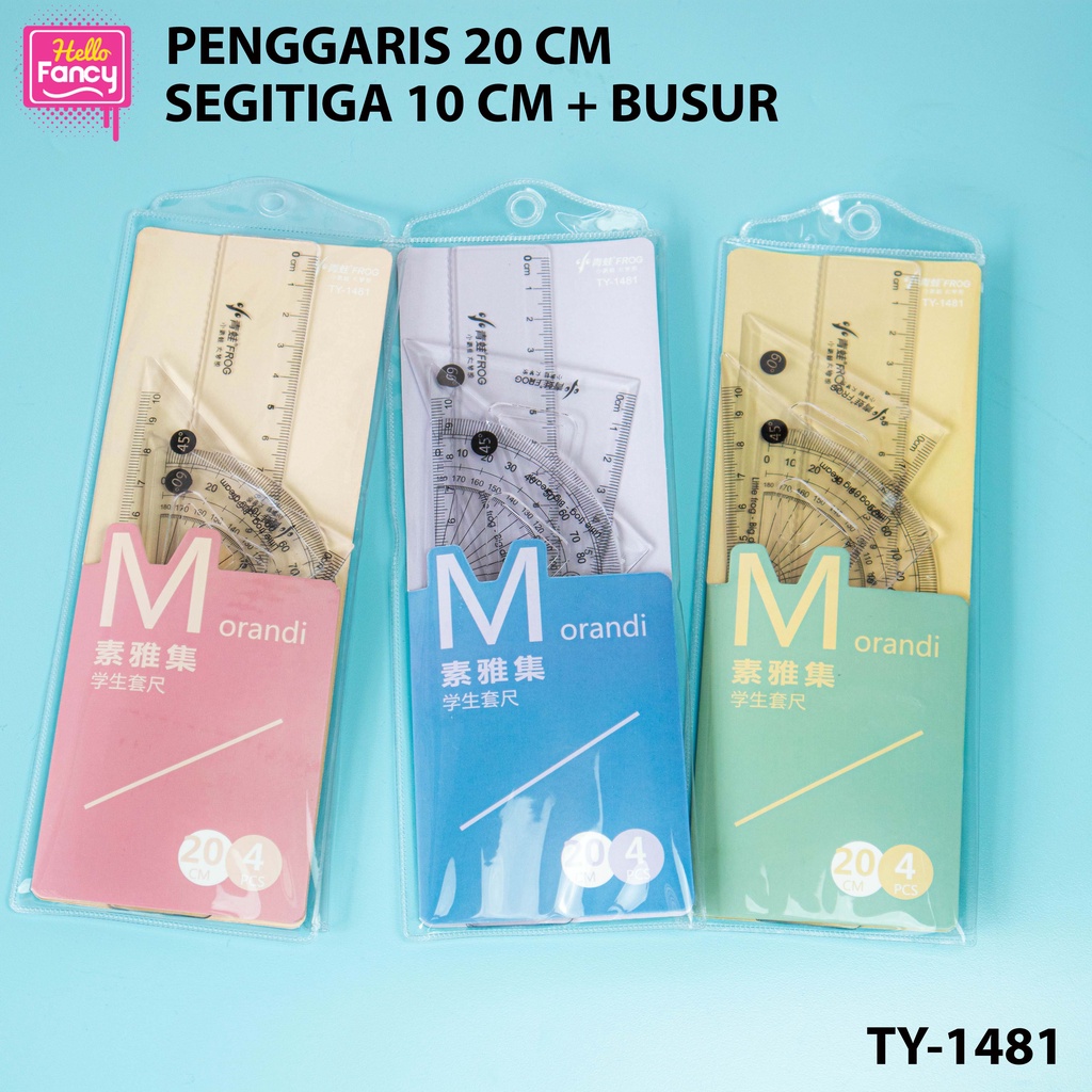 

Penggaris Segitiga Busur dan Lurus 20cm Anak / Premium Ruler TY-1481