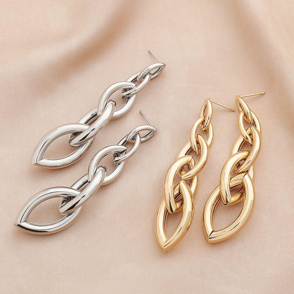 Anting Rantai Jumbai Nanas Fashion Aksesoris Pesta Menjuntai Anting Perhiasan Drop Earrings