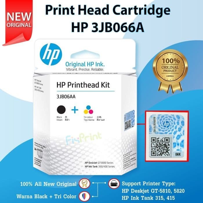 Catridge HP 115 315 415 Original Head Print M0H50A M0H51A 1 SET Black &amp; Tri-Colour Color Hitam Warna