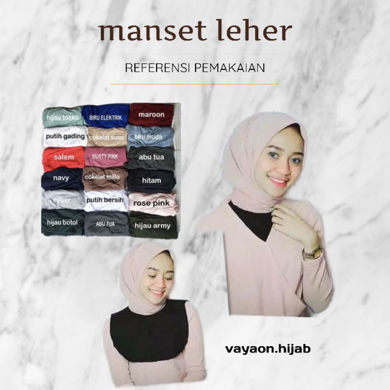 (GRAB) Manset Leher Wanita New Best seller Daleman baju leher vayaon hijab