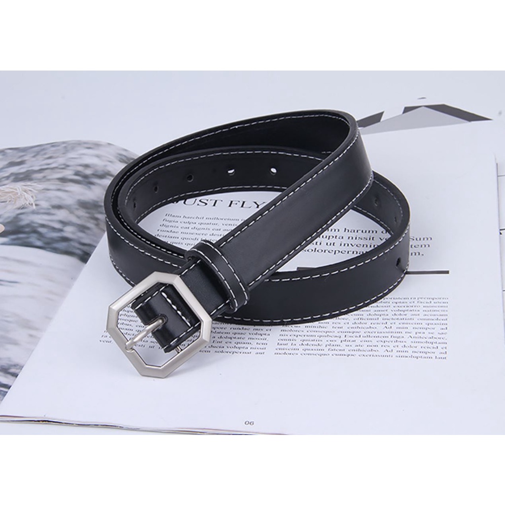 Ikat Ban Pinggang Wanita A91 OKTAGON Korea Fashion Kulit PU Gasper Sabuk Pria Mens Belt Cewe Womens Belt