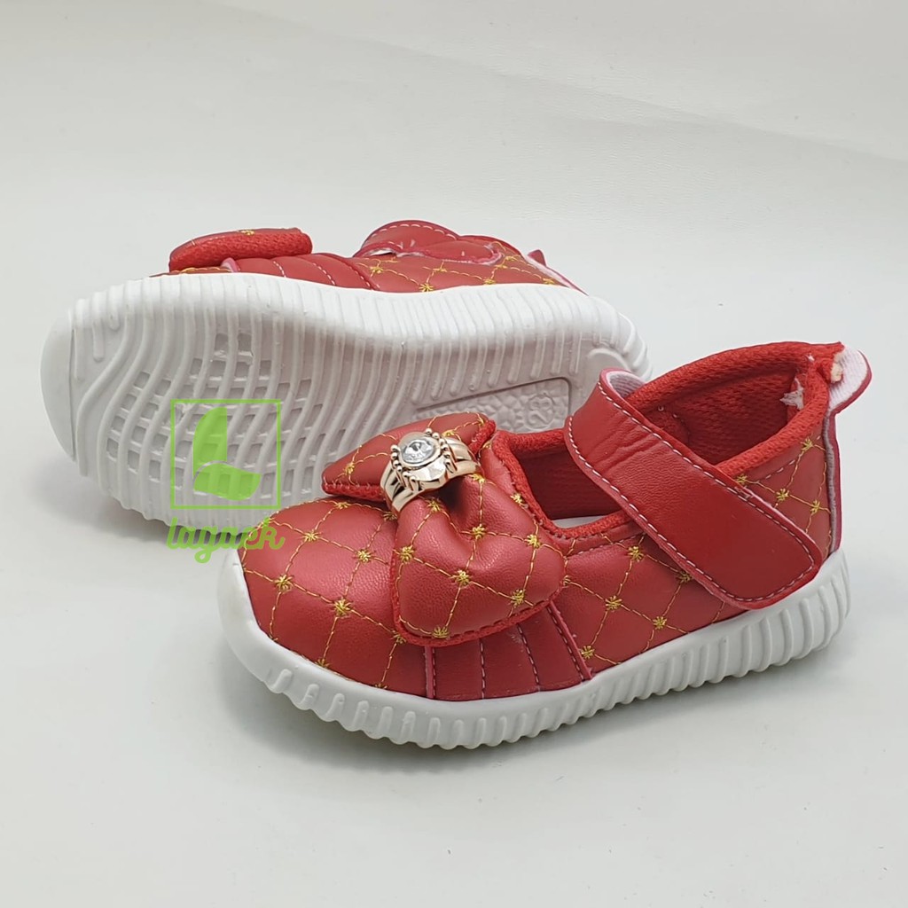 Sepatu Anak Perempuan Usia 3 4 Tahun Size 29 - 30 MERAH - Sepatu Anak Cewek Pesta Pita Cantik