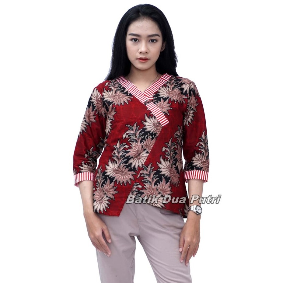 Batik Wanita Blouse Atasan Modern Trendy By Batik Dua Putri Collection