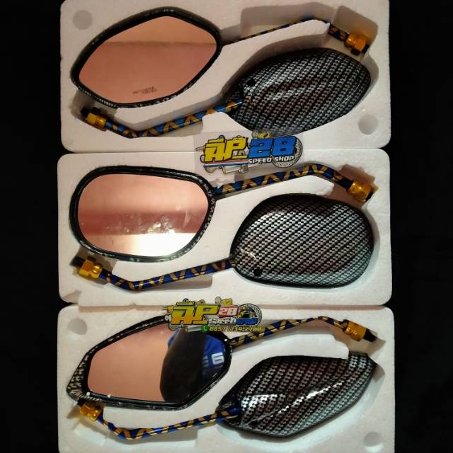 SPION CARBON SPION KARBON BLUE XXX HONDA DAN YAMAHA BEAT VARIO MIO NOUVO SOUL FINO JUPITER NMAX DLL