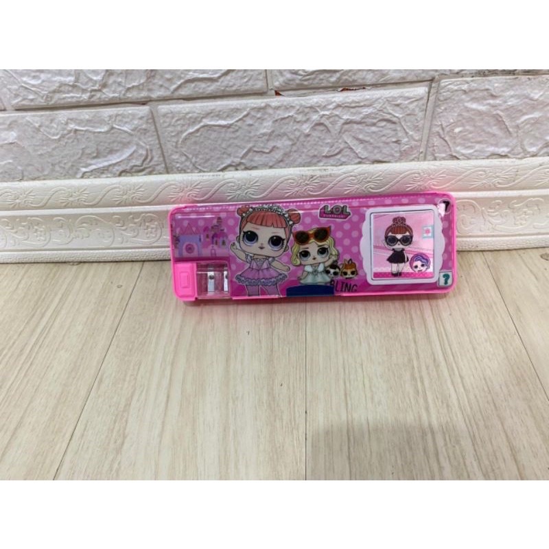 Kotak pensil / Kotak pensil KALKULATOR / Kotak pensil fancy & Kalkulator / kotak pensil karakter-LOL Pink