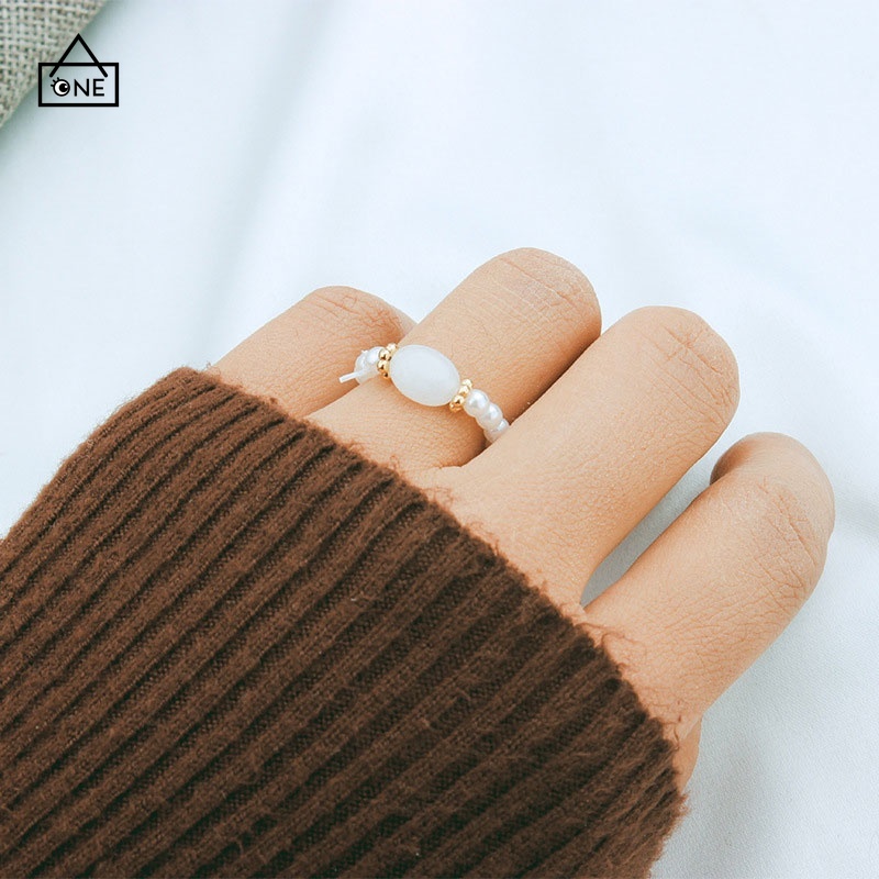 COD Cincin Permata Mutiara disesuaikan Korea  fashion wanita yang dapat Cincin aksesori A one