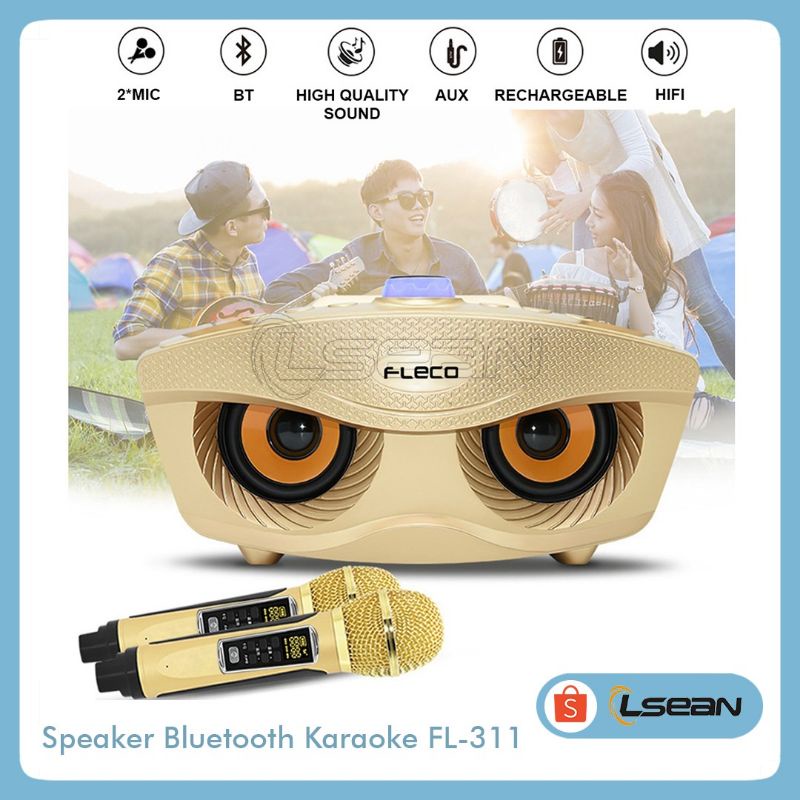 SPEAKER KARAOKE FLECO | BONUS MIC WIRELESS SPEAKER PORTABLE