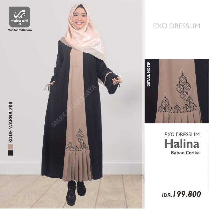 EXO DRESSLIM GAMIS HALINA RABBANI ORI MURAH