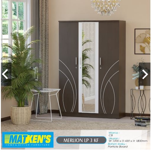 Lemari 3 pintu- Lemari Partikel Matkens/ Lemari minimalis 3 pintu/ Lemari Merlion- MITRA MEBEL