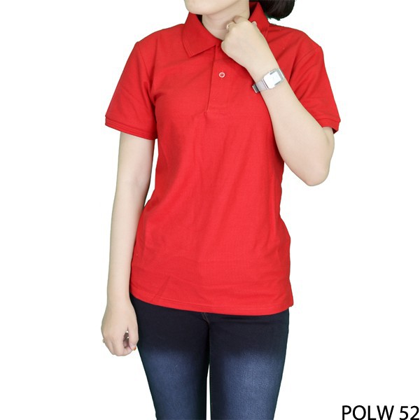 Kaos Wanita Polos Kerah Merah Cabe 100% Cotton Pique Merah Cabe – POLW 52