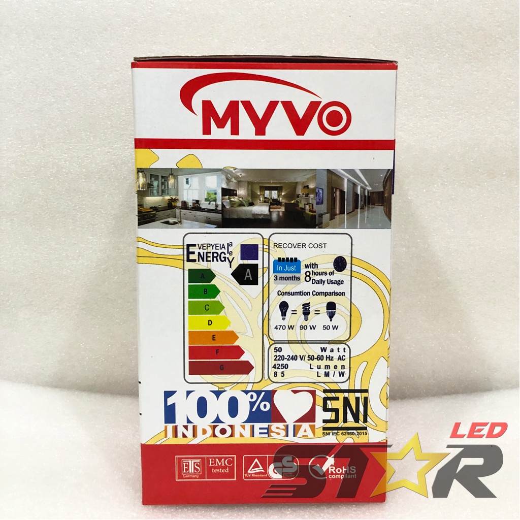 Lampu MYVO King's Bulb T LED 50 Watt 60 Watt Lampu Bohlam LED Murah Irit Hemat Energi Awet Tahan Lama STAR LED