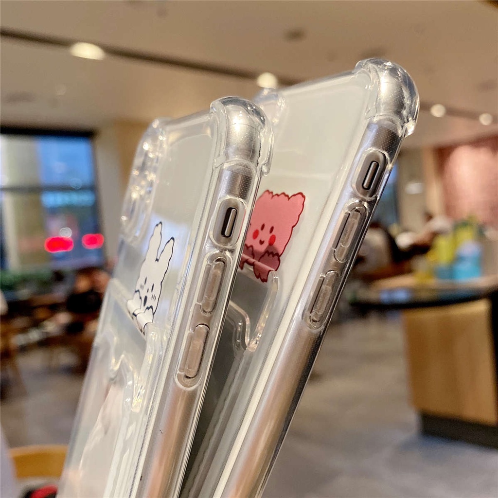 【Card Slot】Soft Iphone Case Cute Rabbit Bear With Card Holder for Iphone 12 12 Pro Max 7plus 11 11 Pro Max XS XS MAX XR 8plus 7 8 Soft Casing Iphone